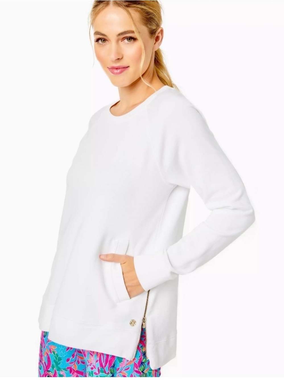 Lilly Pulitzer White Beachcomber Pullover